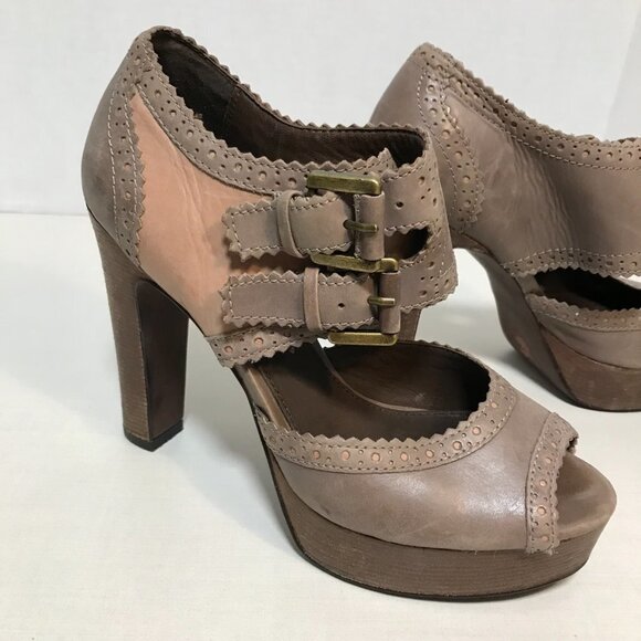 Halogen 80’s Inspired platform sandal Leather "Lynden' 6 M - Picture 2 of 12